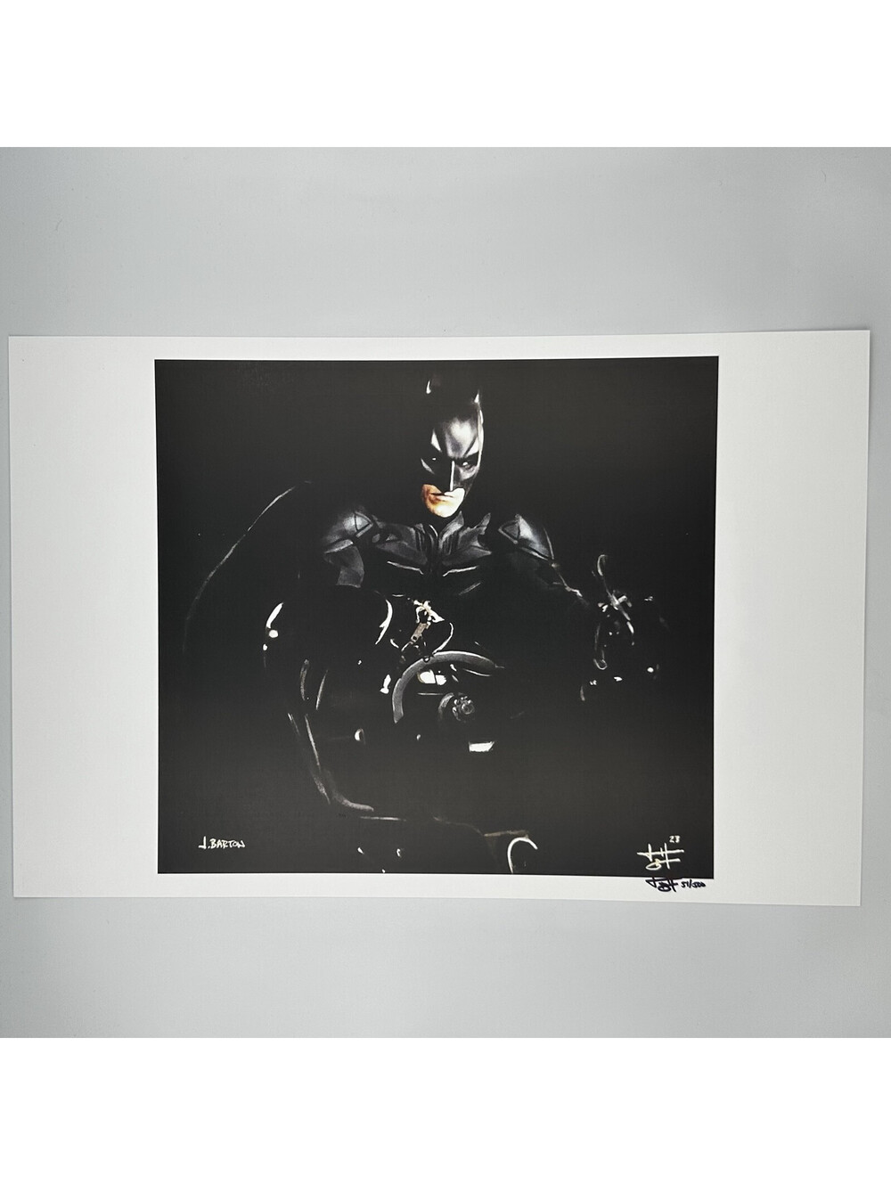 Christian Bale Batman The Dark Knight Signed Lithograph by Joshua Barton COA